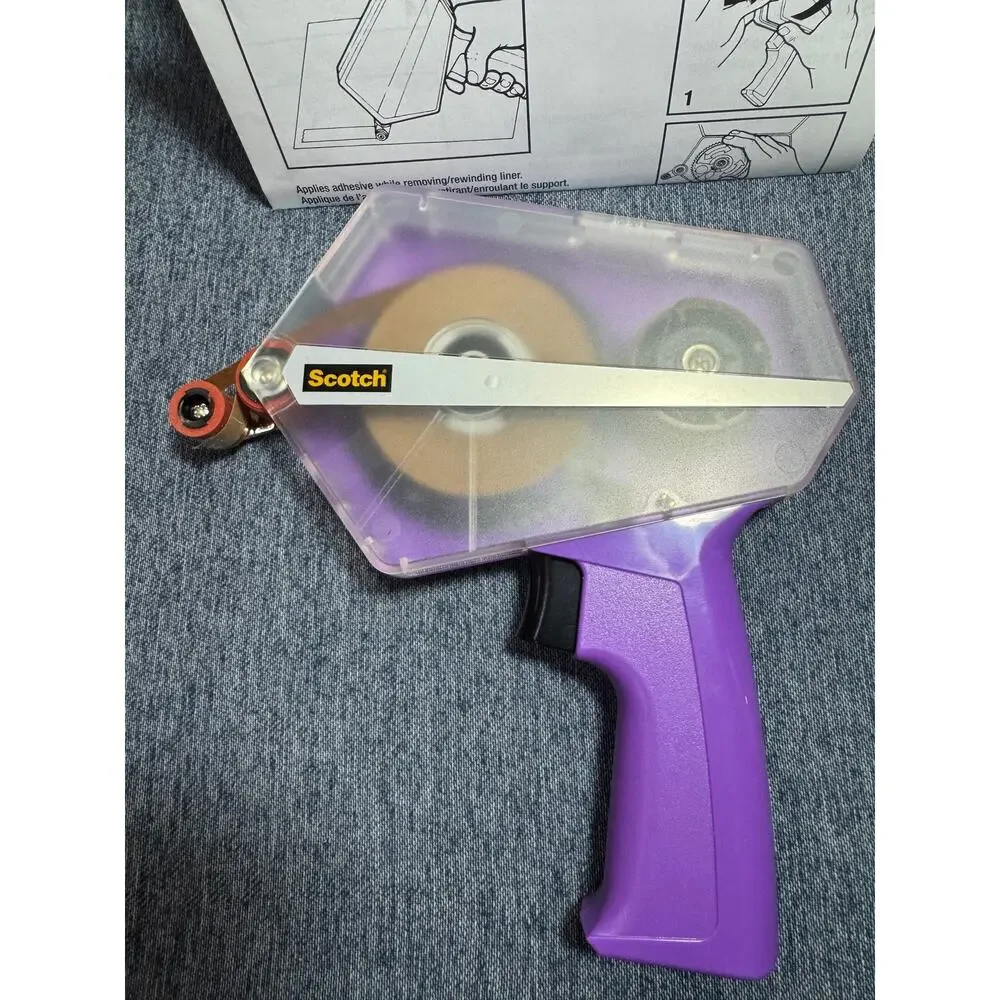 Scotch Tape Glider Wide Width Tape Dispenser Gift Wrap Gun w/Some Tape Scrapbook
